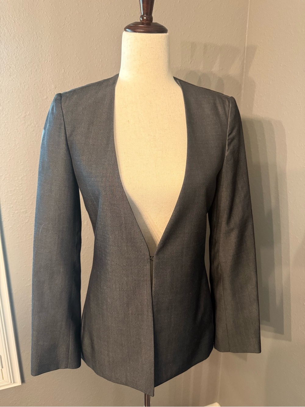 Joseph Charcoal Gray Open-Front Blazer & Trousers UK Designer